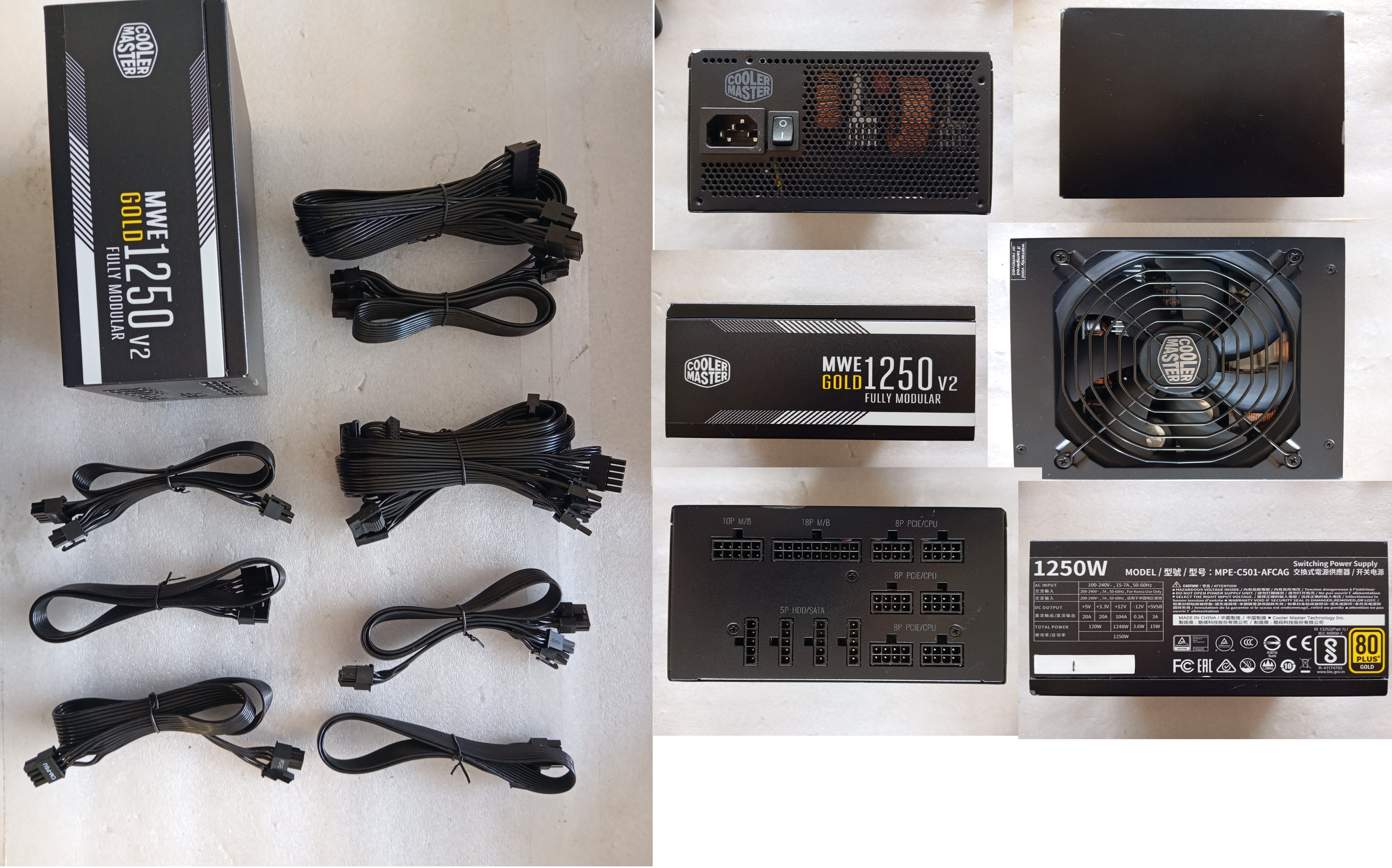 Refurbished Cooler Master MWE Gold V2 1250 Full Modular Refurbished Cooler Master MWE Gold V2 1250 Full Modular